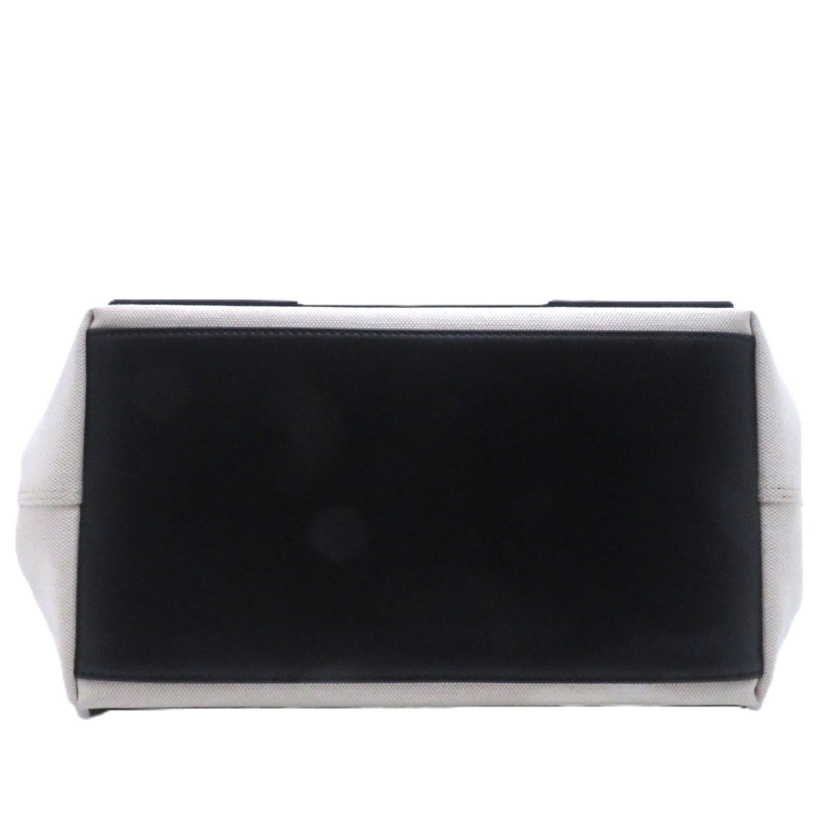 Balenciaga Navy Cabas S Natural Black Canvas Leather Handbag — view 6