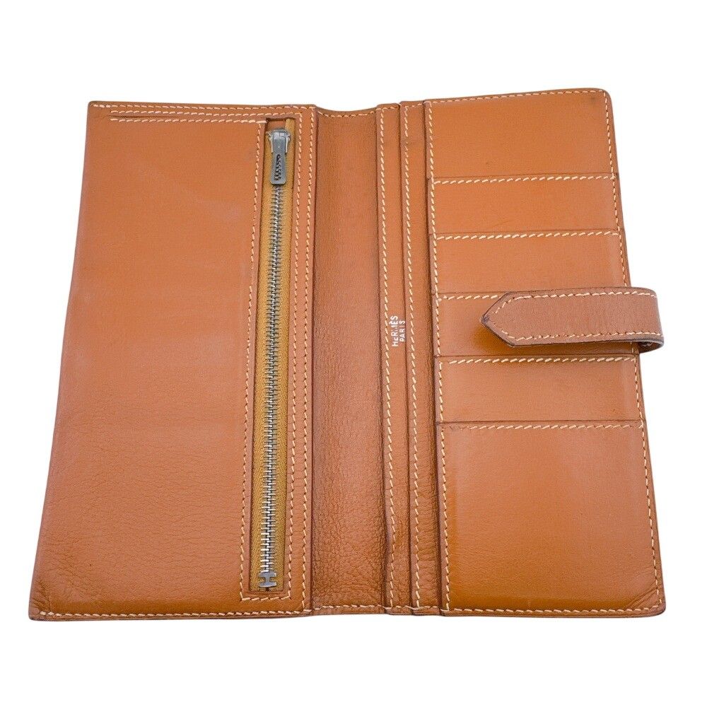 Hermes Bearn Bifold Wallet Leather Brown Silver — view 6