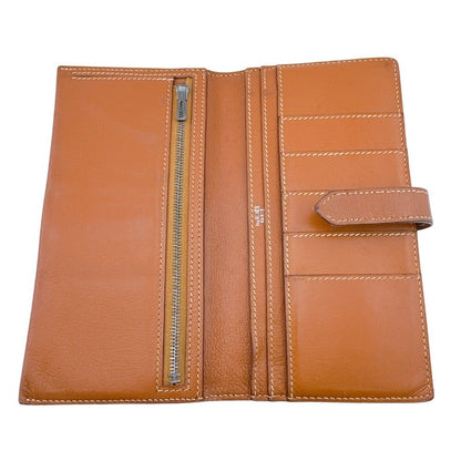 Hermes Bearn Bifold Wallet Leather Brown Silver — view 6
