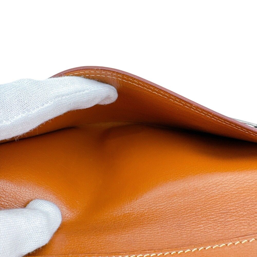 Hermes Bearn Bifold Wallet Leather Brown Silver — view 7