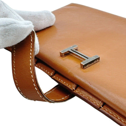 Hermes Bearn Bifold Wallet Leather Brown Silver — view 5