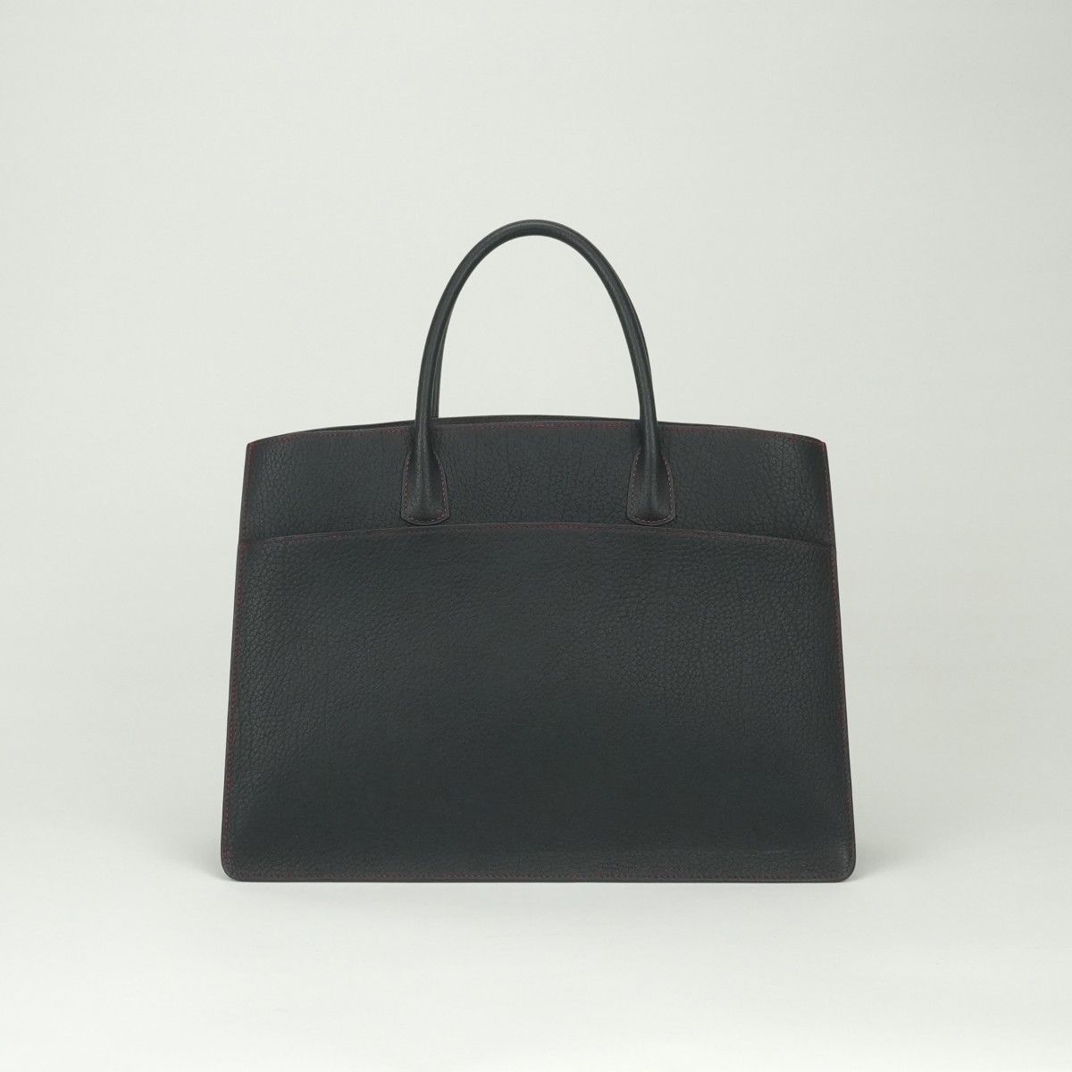 Hermes White Bus GM Tote Fjord Noir Rouge Vif Rougevif Black Red Gold Handbag