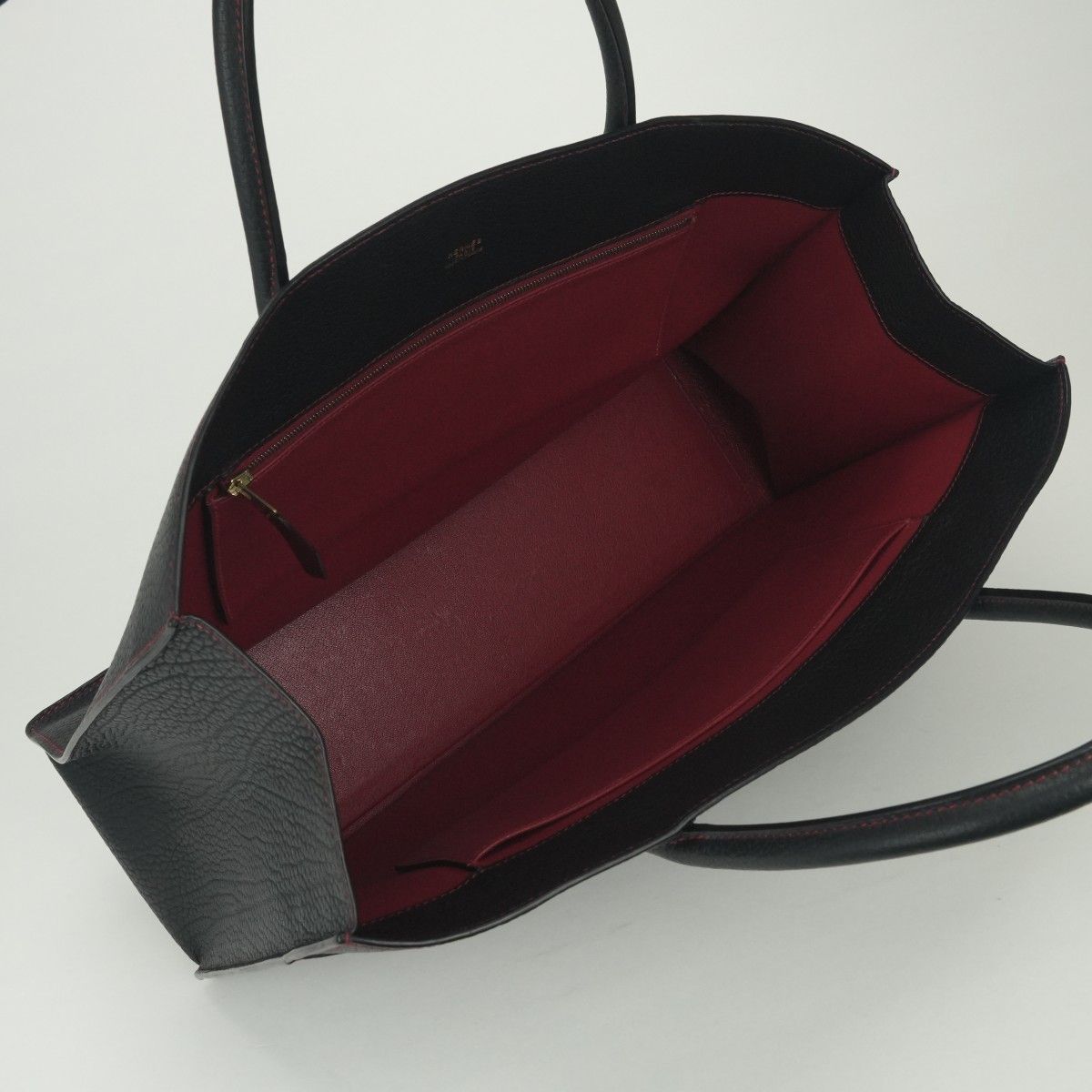 Hermes White Bus GM Tote Fjord Noir Rouge Vif Rougevif Black Red Gold Handbag — view 8