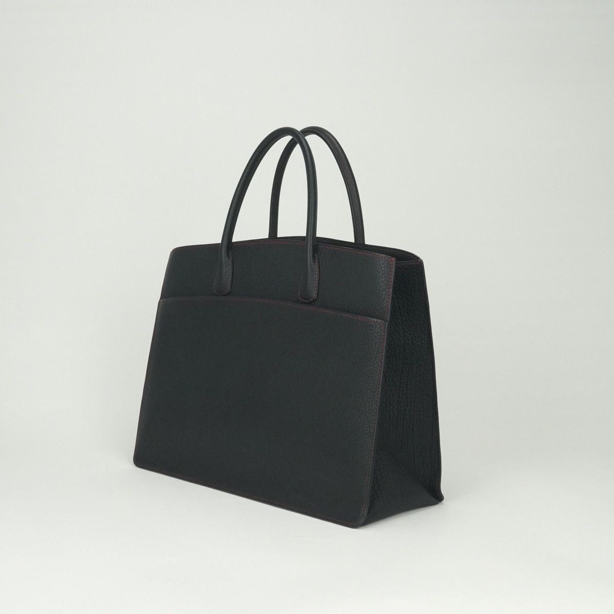 Hermes White Bus GM Tote Fjord Noir Rouge Vif Rougevif Black Red Gold Handbag — view 2