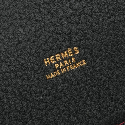 Hermes White Bus GM Tote Fjord Noir Rouge Vif Rougevif Black Red Gold Handbag — view 7