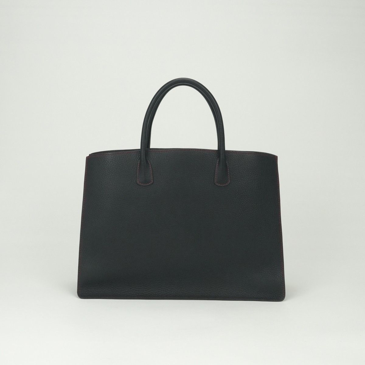 Hermes White Bus GM Tote Fjord Noir Rouge Vif Rougevif Black Red Gold Handbag — view 3