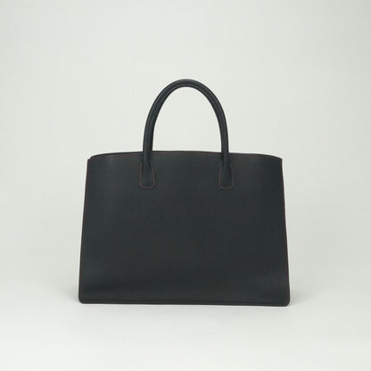 Hermes White Bus GM Tote Fjord Noir Rouge Vif Rougevif Black Red Gold Handbag — view 3