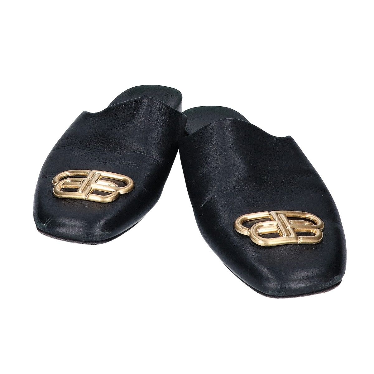 Balenciaga BB Logo Leather Sandals