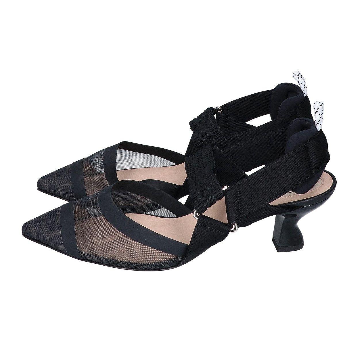 Fendi Colibri Mesh Slingback Pumps Heels — view 2