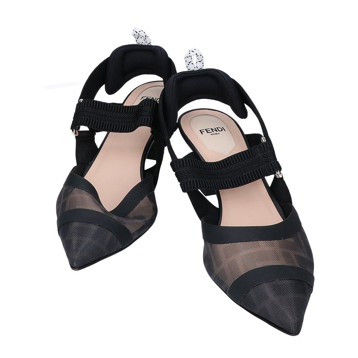 Fendi Colibri Mesh Slingback Pumps Heels