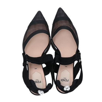 Fendi Colibri Mesh Slingback Pumps Heels — view 5
