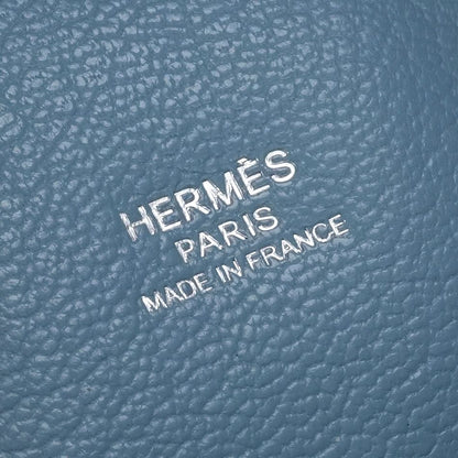 Hermes Plume 28 Tote Epsom Blue Jean Bluejean Silver Handbag Business Veau — view 8