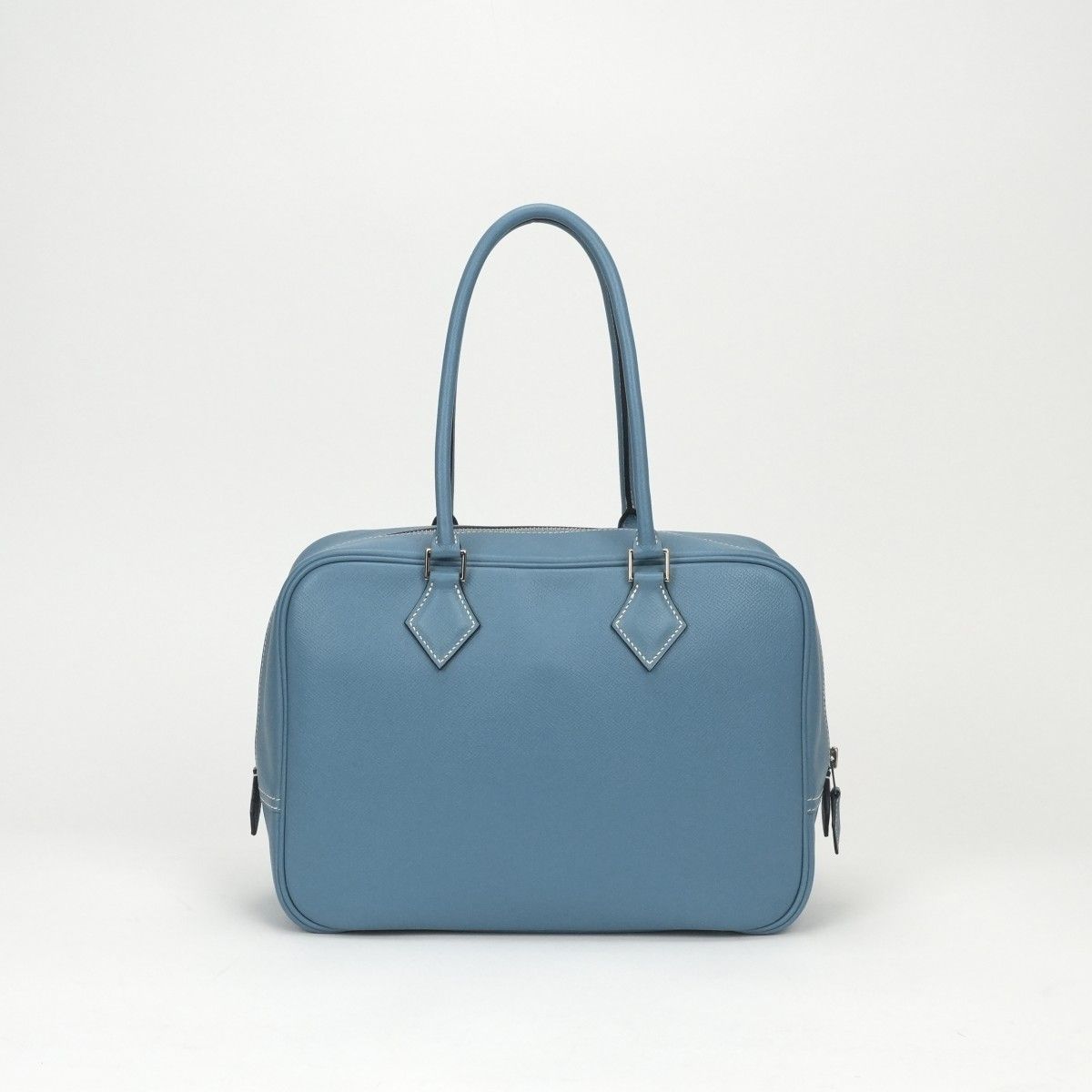 Hermes Plume 28 Tote Epsom Blue Jean Bluejean Silver Handbag Business Veau