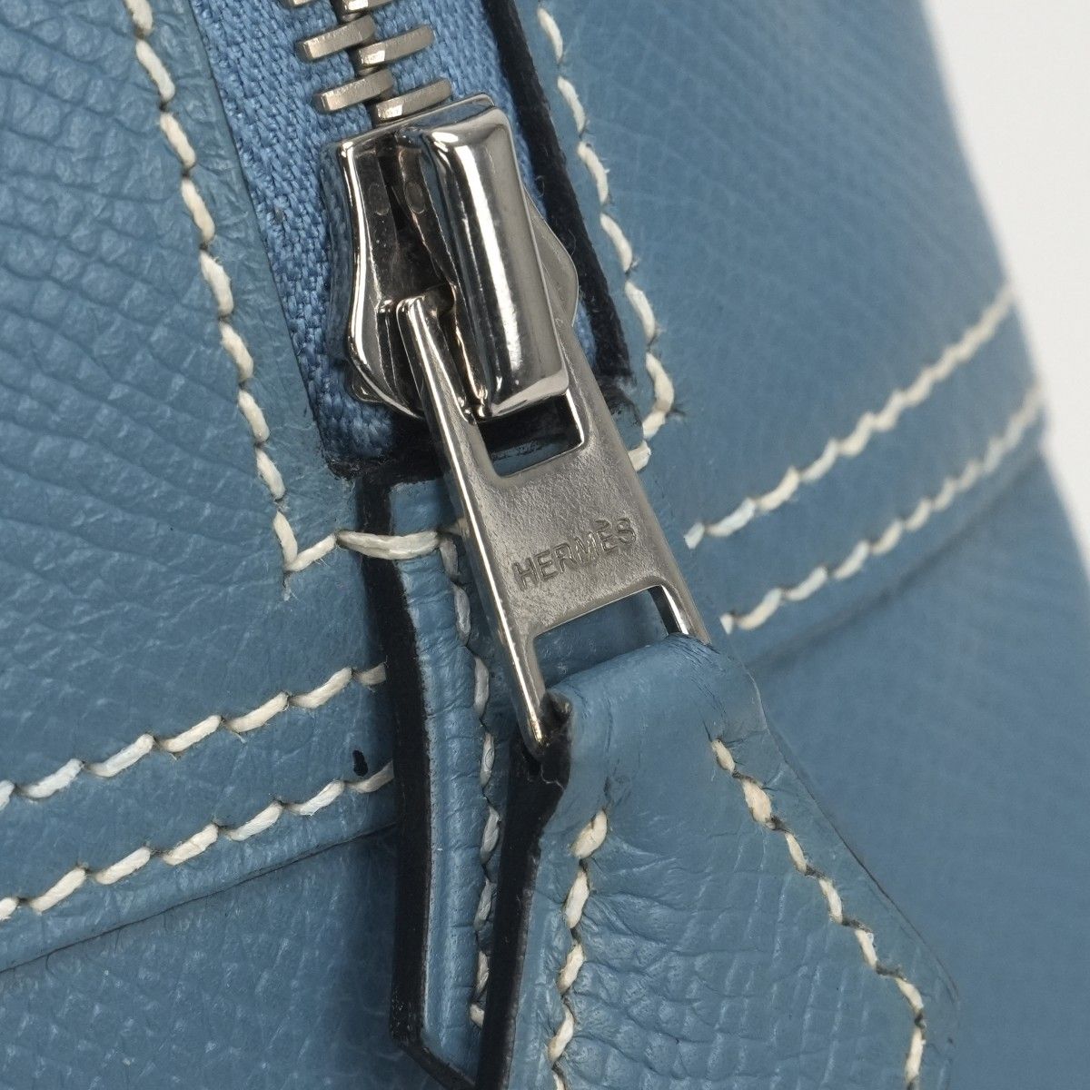 Hermes Plume 28 Tote Epsom Blue Jean Bluejean Silver Handbag Business Veau — view 7
