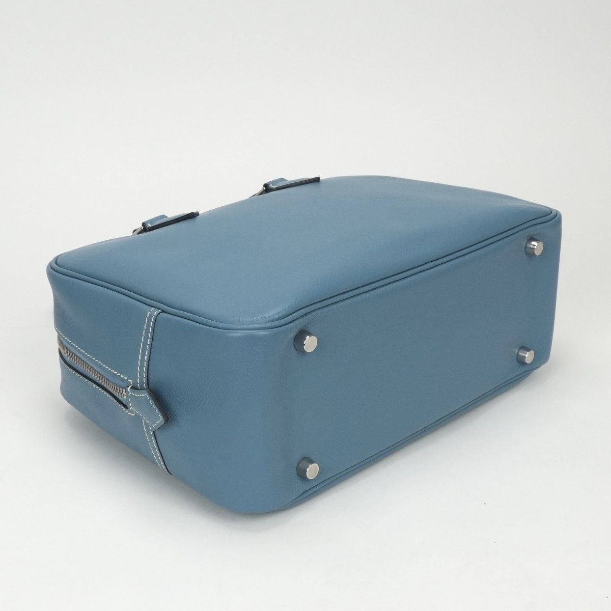 Hermes Plume 28 Tote Epsom Blue Jean Bluejean Silver Handbag Business Veau — view 6