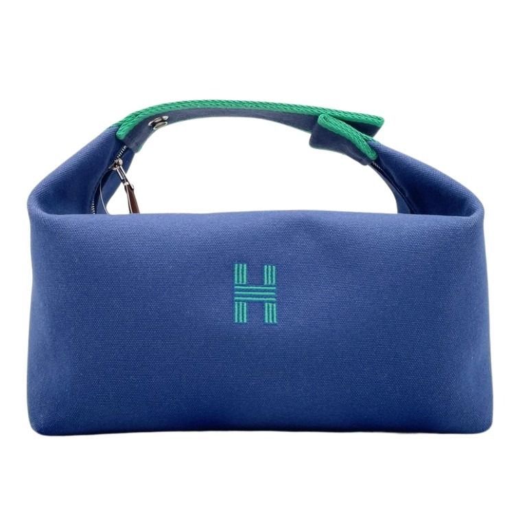 Hermes Handbag Brid-a-brac GM Blue Cotton