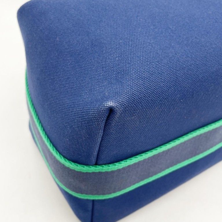 Hermes Handbag Brid-a-brac GM Blue Cotton — view 4