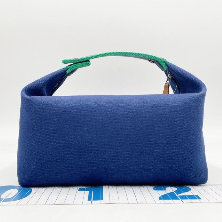 Hermes Handbag Brid-a-brac GM Blue Cotton — view 2
