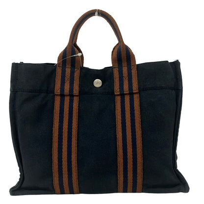 Hermes Tote Fourre Tout PM Navy Brown — view 3
