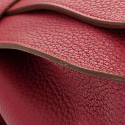 Hermes Jypsiere 34 Ruby Silver Shoulder Bag Taurillon Clemence Wine — view 5