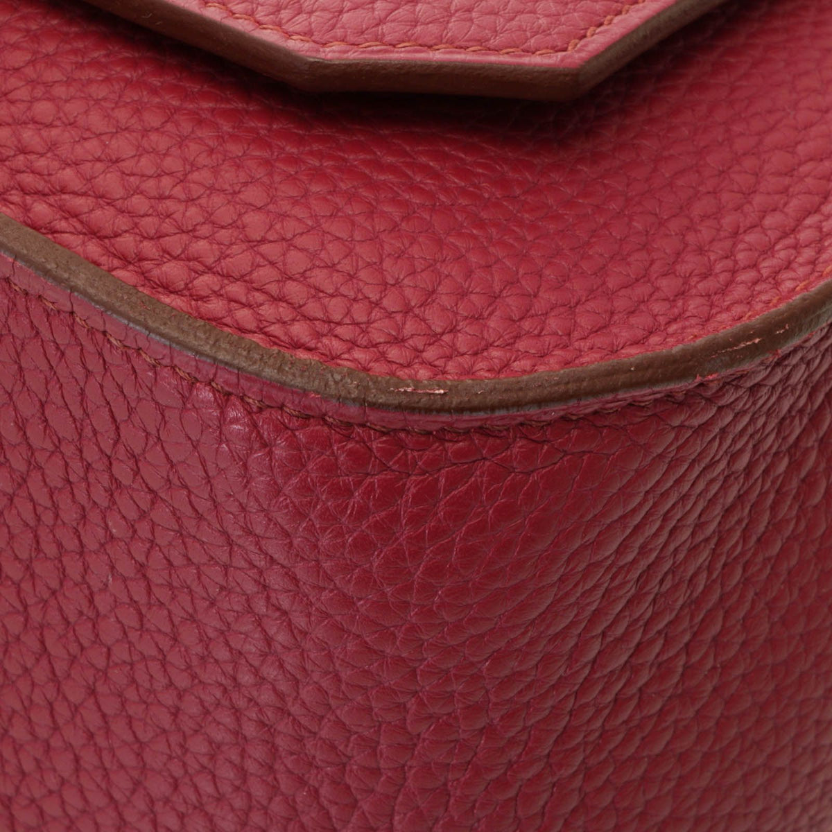 Hermes Jypsiere 34 Ruby Silver Shoulder Bag Taurillon Clemence Wine — view 7