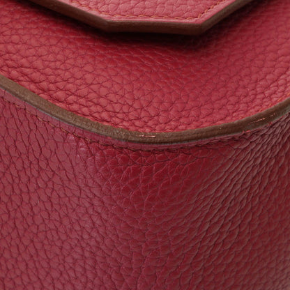 Hermes Jypsiere 34 Ruby Silver Shoulder Bag Taurillon Clemence Wine — view 7
