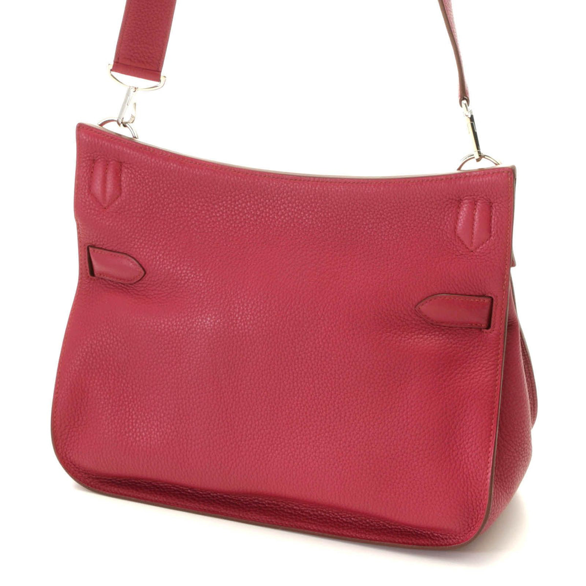 Hermes Jypsiere 34 Ruby Silver Shoulder Bag Taurillon Clemence Wine — view 2