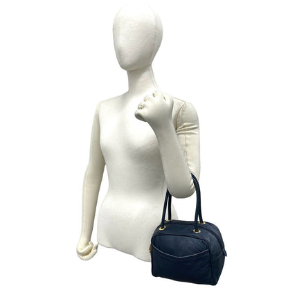 Loewe Vintage Anagram Logo Nappa Leather Mini Boston Bag Navy — view 2