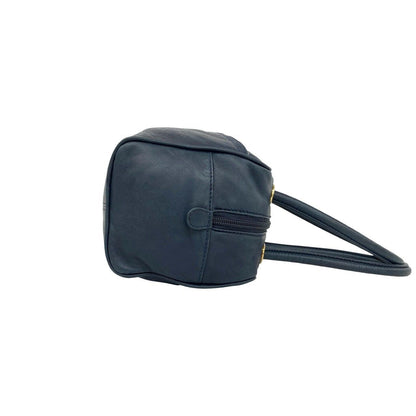 Loewe Vintage Anagram Logo Nappa Leather Mini Boston Bag Navy — view 6