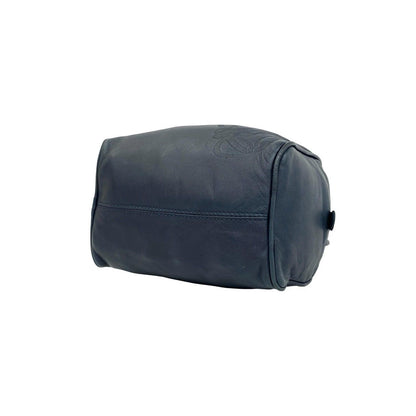Loewe Vintage Anagram Logo Nappa Leather Mini Boston Bag Navy — view 8