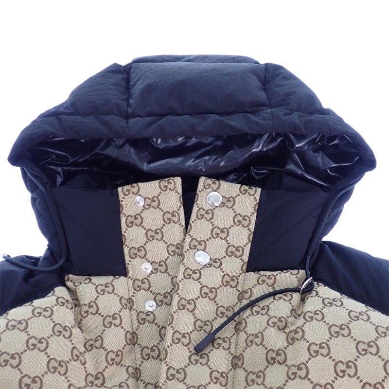 Gucci Canvas Bomber Down Jacket GG Beige Black 36 — view 5