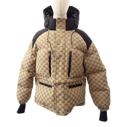 Gucci Canvas Bomber Down Jacket GG Beige Black 36