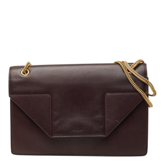 Saint Laurent Betty Crossbody Chain Shoulder Bag Wine Red Leather
