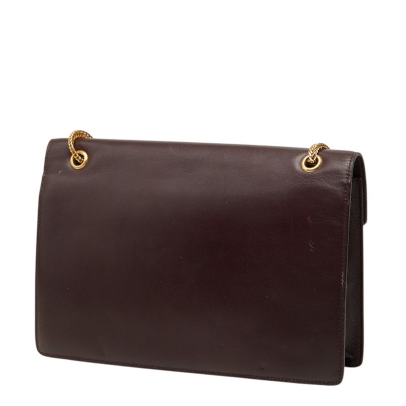 Saint Laurent Betty Crossbody Chain Shoulder Bag Wine Red Leather — view 2