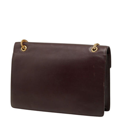 Saint Laurent Betty Crossbody Chain Shoulder Bag Wine Red Leather — view 2
