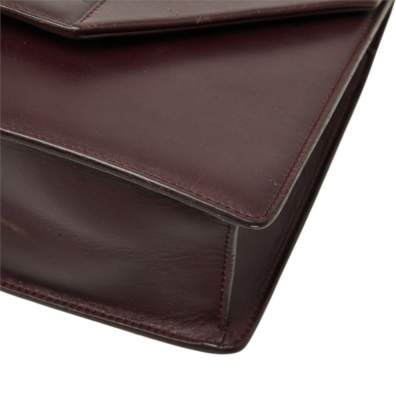 Saint Laurent Betty Crossbody Chain Shoulder Bag Wine Red Leather — view 4