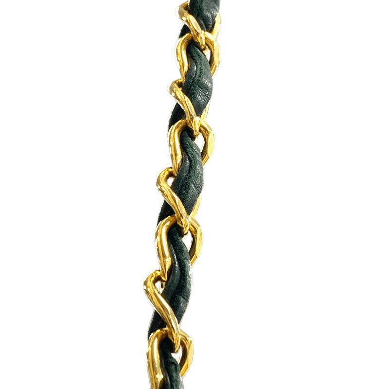Chanel CC Logo Chain Belt Black Gold Plated Leather — view 4