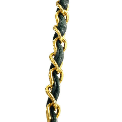 Chanel CC Logo Chain Belt Black Gold Plated Leather — view 4