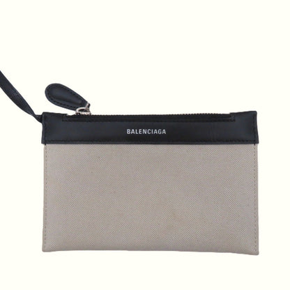Balenciaga Navy Cabas XS Natural Black Canvas Leather Shoulder Bag — view 5