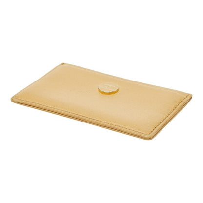 Chanel CC Logo Card Case Beige Leather — view 4