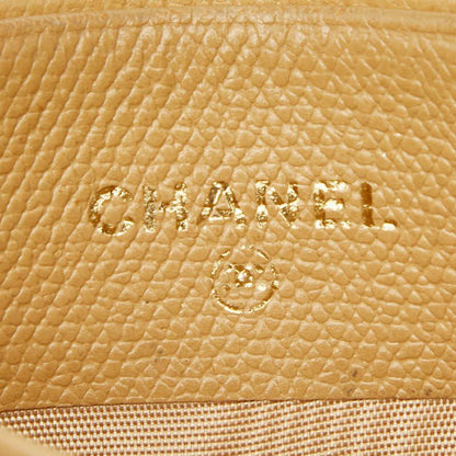 Chanel CC Logo Card Case Beige Leather — view 8