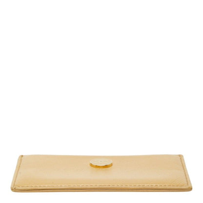 Chanel CC Logo Card Case Beige Leather — view 3