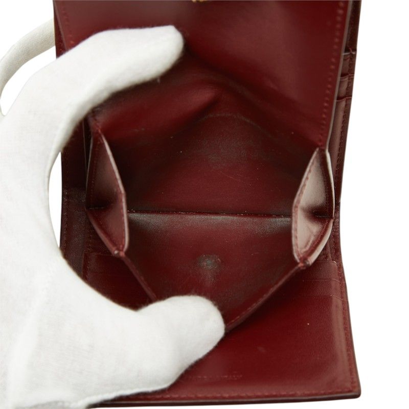 Celine Croc Embossed Small Trifold Wallet Red Leather — view 7
