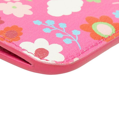 Balenciaga Flower Card Case Coin Purse Fragment Pink Multicolor Leather — view 5