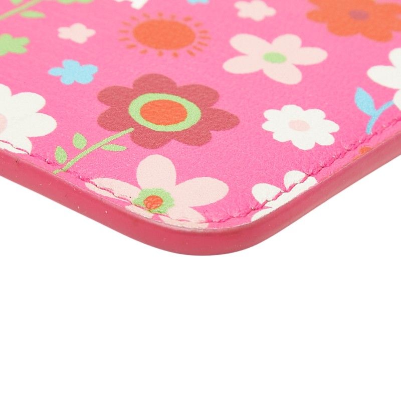 Balenciaga Flower Card Case Coin Purse Fragment Pink Multicolor Leather — view 4
