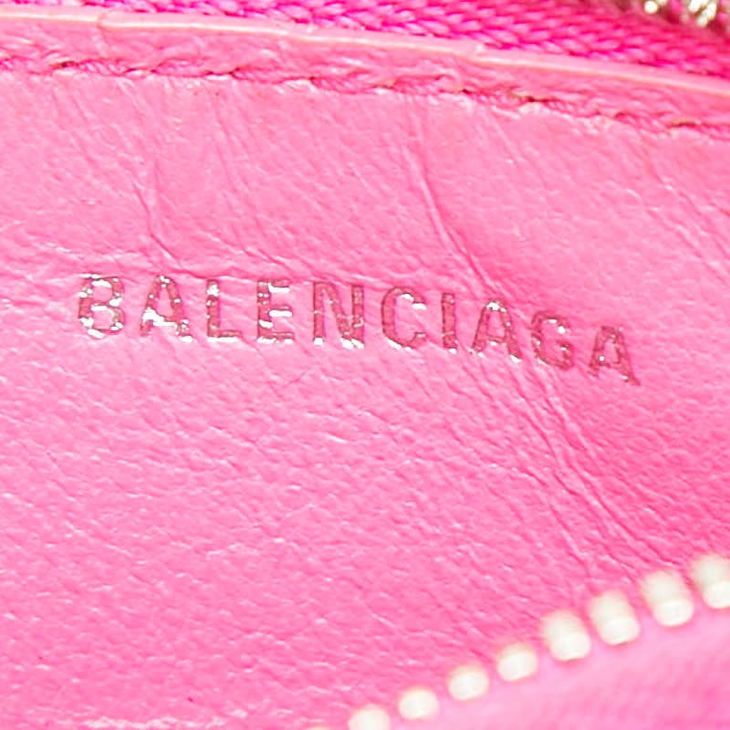 Balenciaga Flower Card Case Coin Purse Fragment Pink Multicolor Leather — view 7