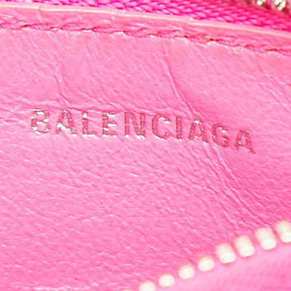 Balenciaga Flower Card Case Coin Purse Fragment Pink Multicolor Leather — view 7