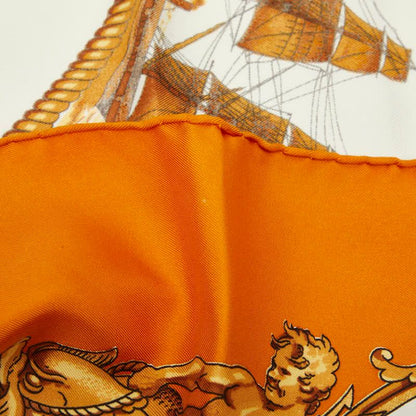 Hermes Carre 90 Silhouettes Navales Navy Silhouette Scarf Large Format Camel — view 2