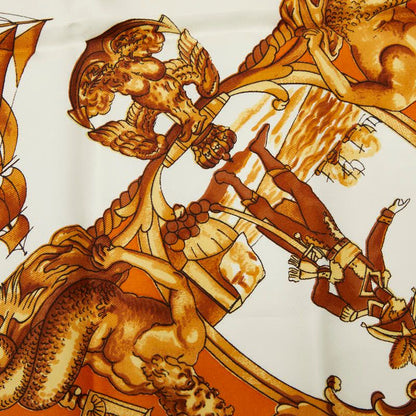 Hermes Carre 90 Silhouettes Navales Navy Silhouette Scarf Large Format Camel — view 3