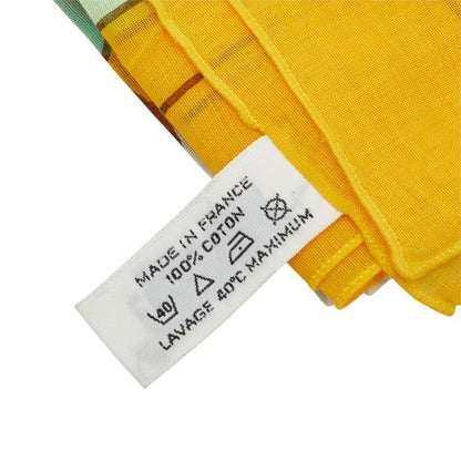 Hermes Pareo Scarf Yellow Multicolor Cotton Skirt — view 7